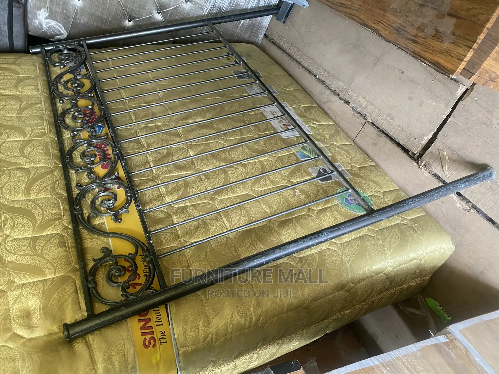 Strong Queen Size Metal Bed With Mattress. Free