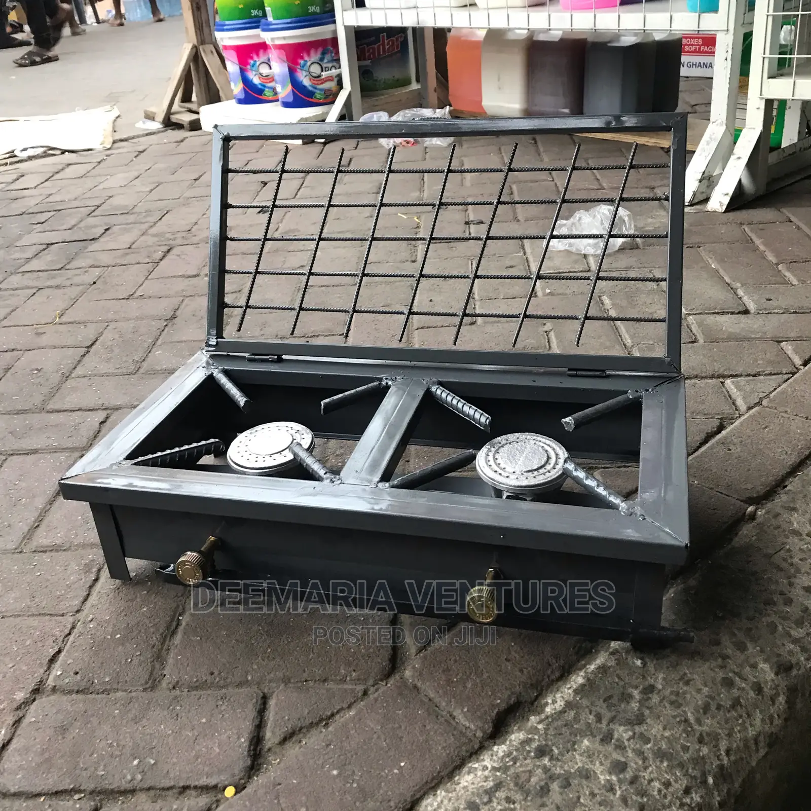 Domestic Local Double Gas Stove With Grill Cover for Sale