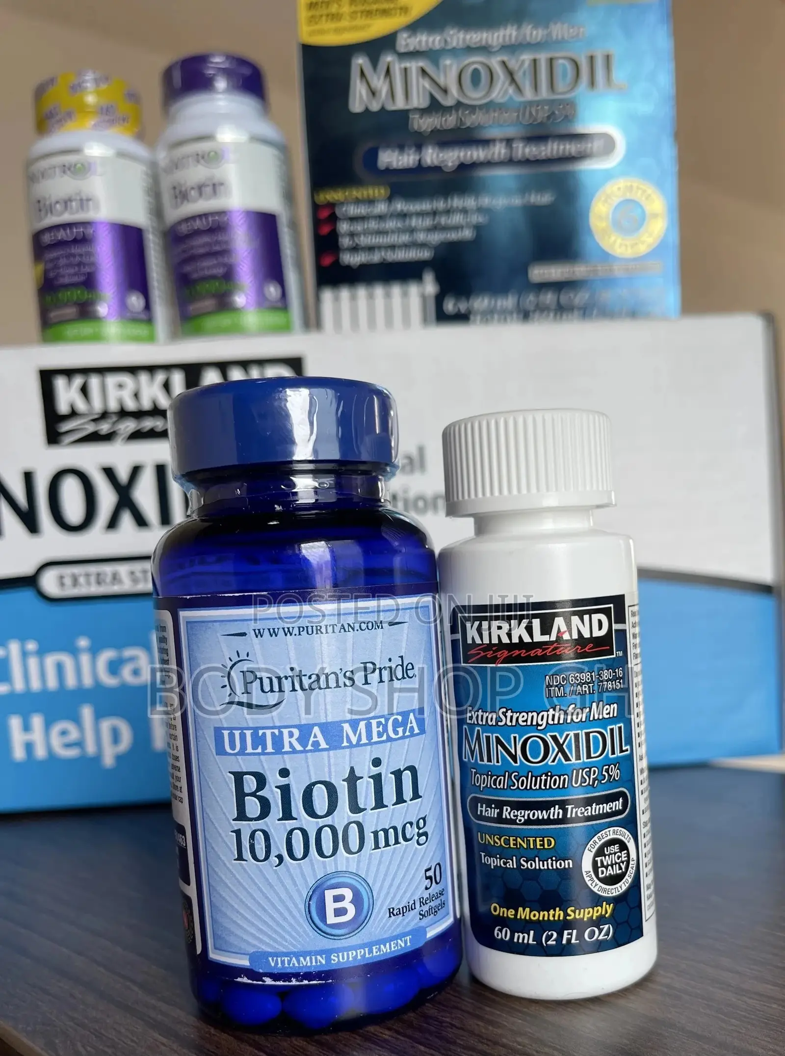 Beard Hair Growth Combo Pack (Ultra Mega Biotin + Kirkland)