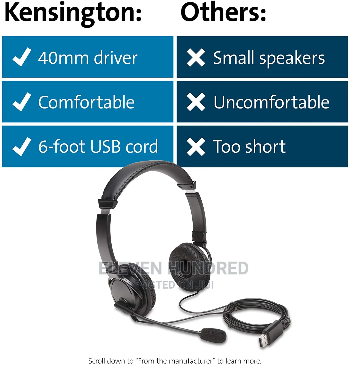 Kensington Usb Hi-Fi Headphones