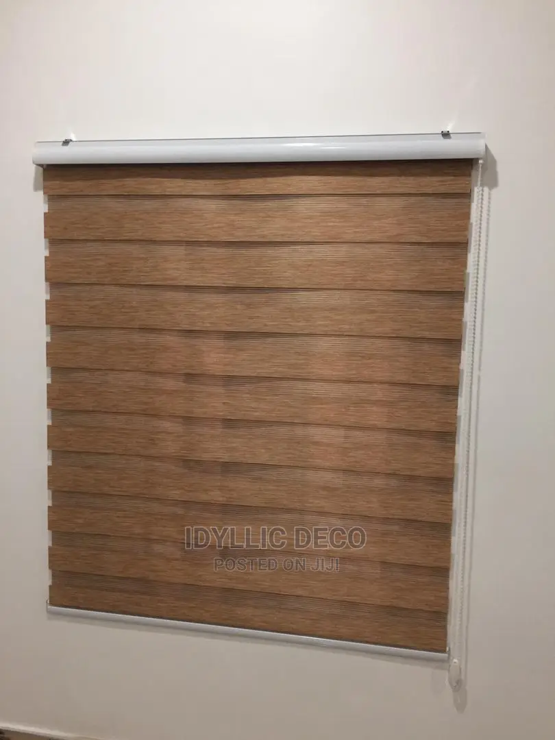 Wooden Brown Coloured Blinds Curtains