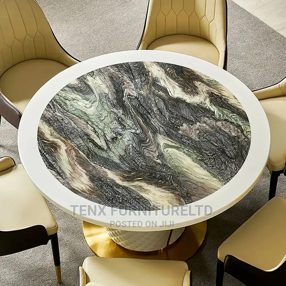 Dining Set (Postmodern) Marble Round Dining Table