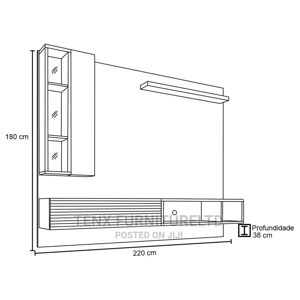 Tv Unit (Floating Comes With 9 Compartments)