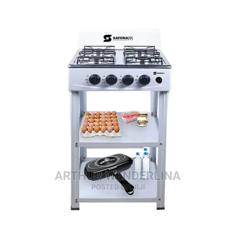 4 Burner Gas Stove With Stand White ( Sayonapps )