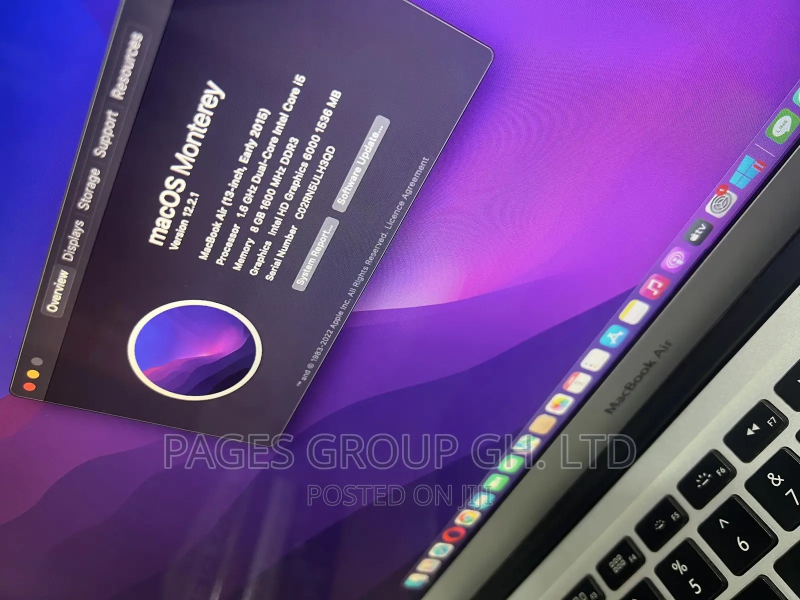 Laptop Apple MacBook Air 2015 8GB Intel Core I5 SSD 256GB