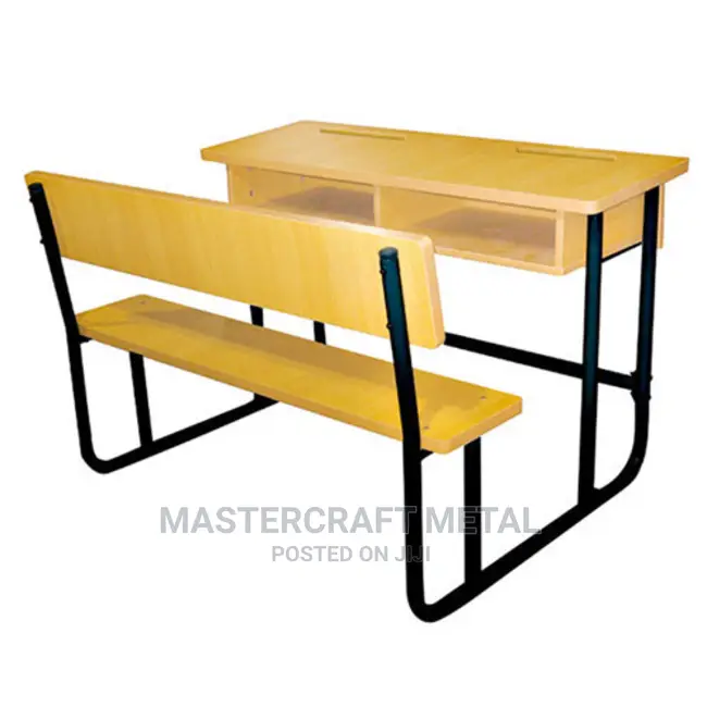 School Desk Wooden With Metal Frame