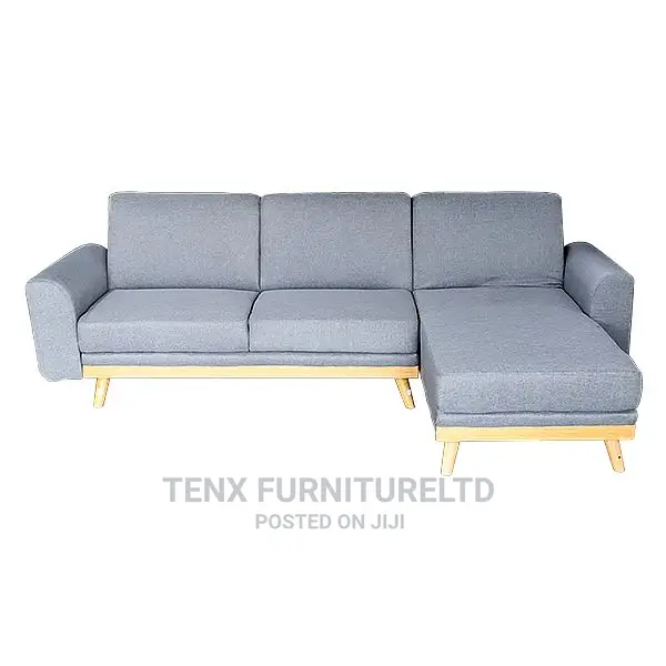 Sofa Bed (L-Shape ) With Wood Legs