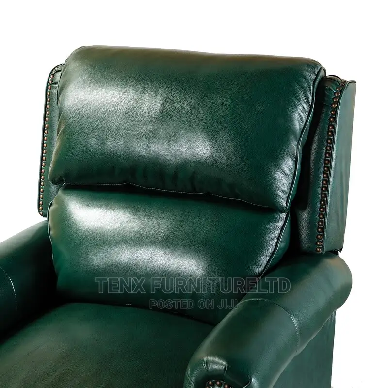 Genuine Leather Manual Club Recliner