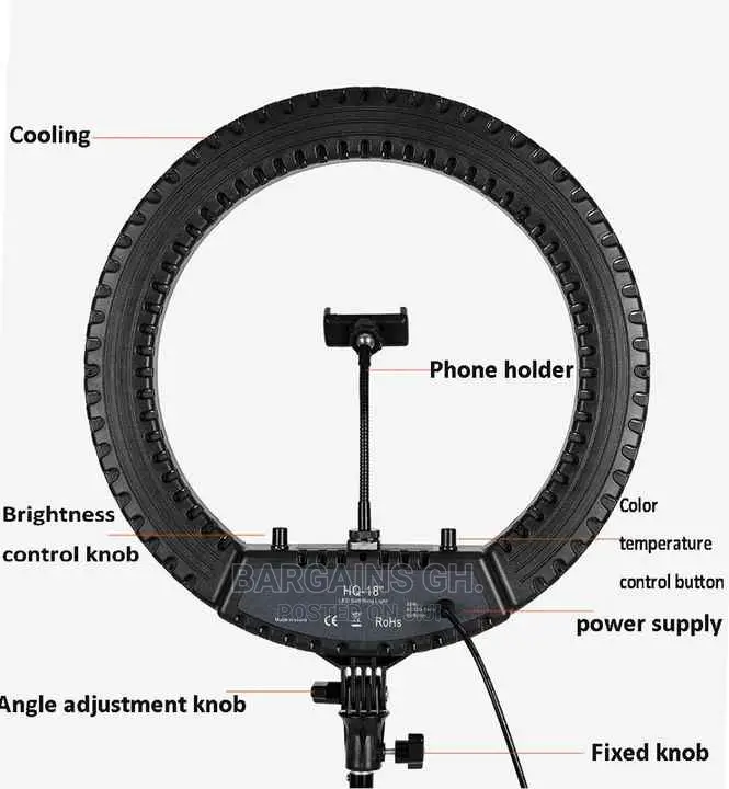 18 Inches RGB HQ Ring Light With Stand and Bag