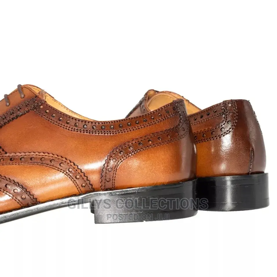 Men Dress Wedding Shoes Genuine Leather Brown