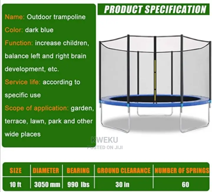 Tranpolin With Safety Net 10ft
