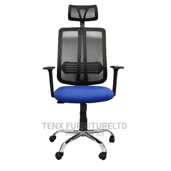 Office Chair With( Armrest Mesh Blue and Black Colour)