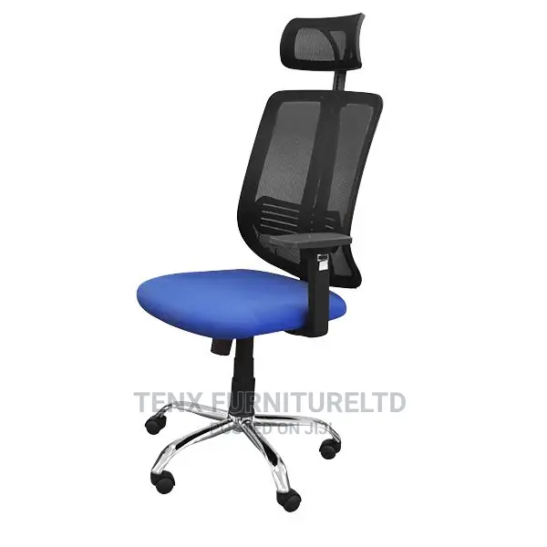 Office Chair With( Armrest Mesh Blue and Black Colour)