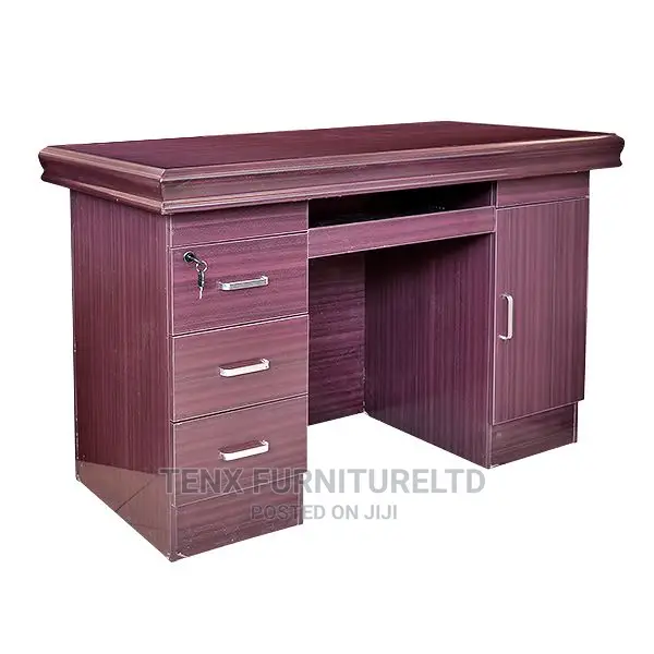 OFFICE Tablewith ( 3 DRAWERS WOODEN) WINE Color