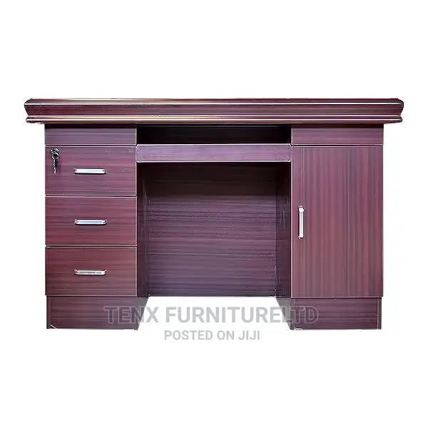 OFFICE Tablewith ( 3 DRAWERS WOODEN) WINE Color