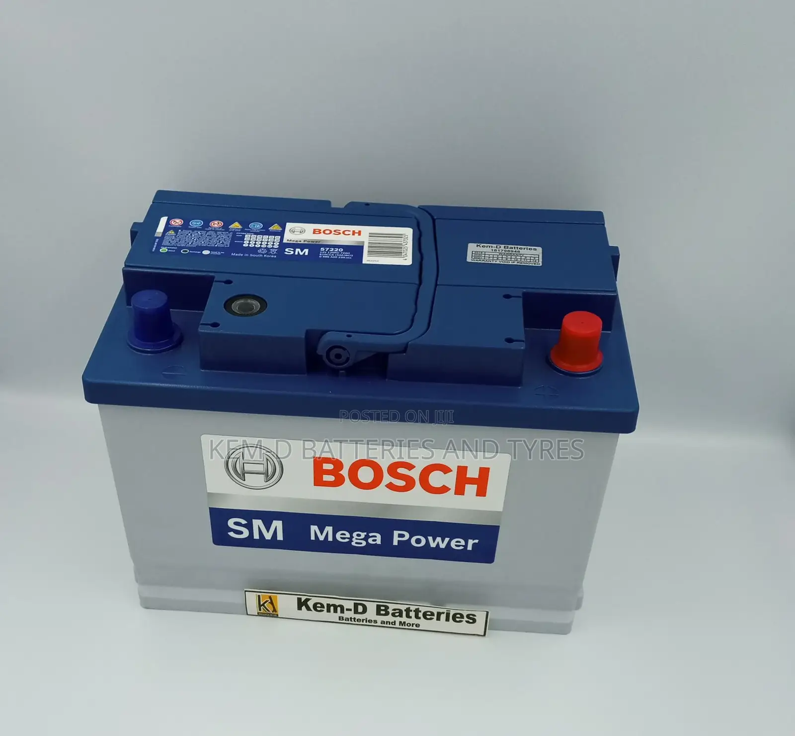 12 Volts 15 Plates Bosch Car Battery + Free Office Delivery