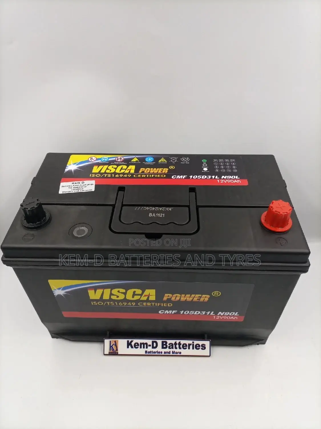 105D31L 105D31R Visca Battery - 90ah 17 Plates