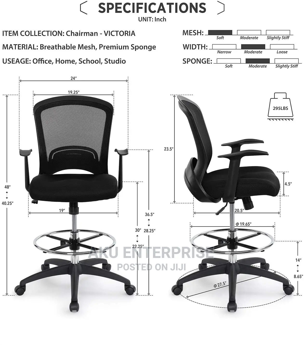 Long Studio, Reception Desk, Standing Desk Chairs
