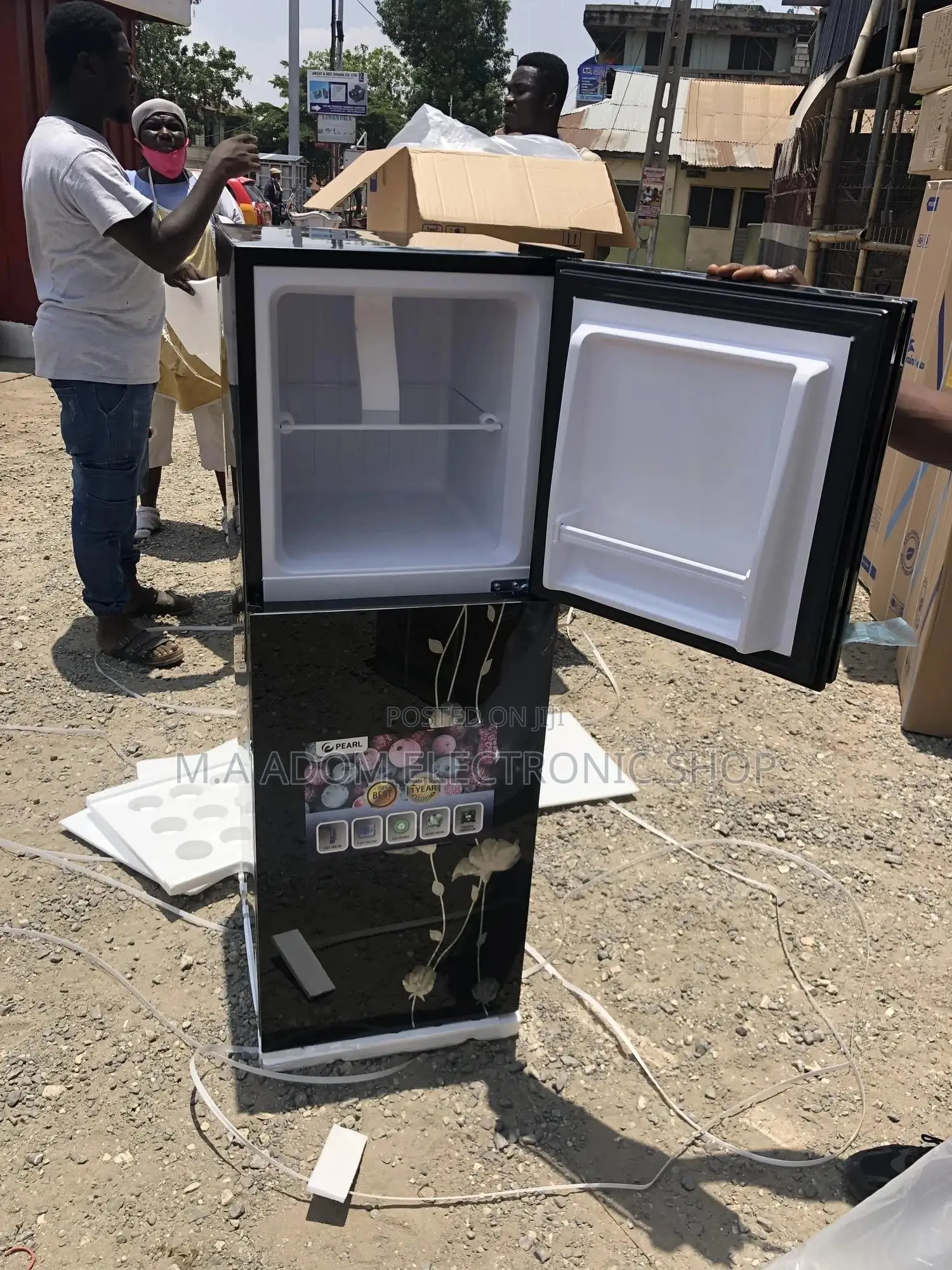 Pearl Top Freezer/Blue/Black Double Door Fridge