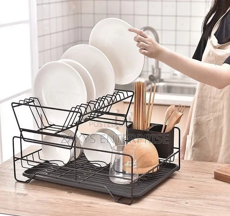 Non Stick Metallic Dish Rack