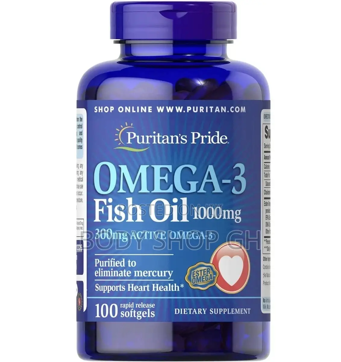 Puritans Pride Omega-3 Fish Oil 1000 Mg, 100 Count