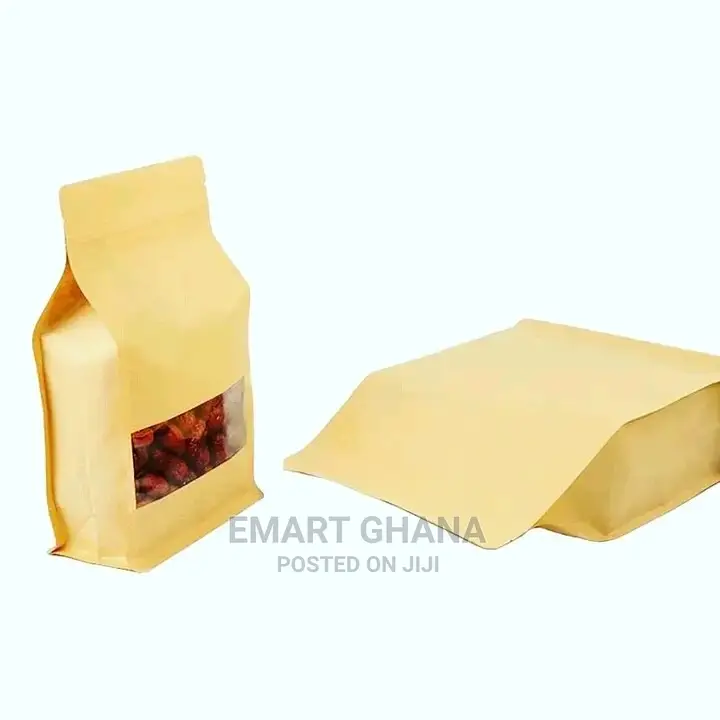 Kraft Paper Stand Up Bags Zip Lock Bag With Matte Window