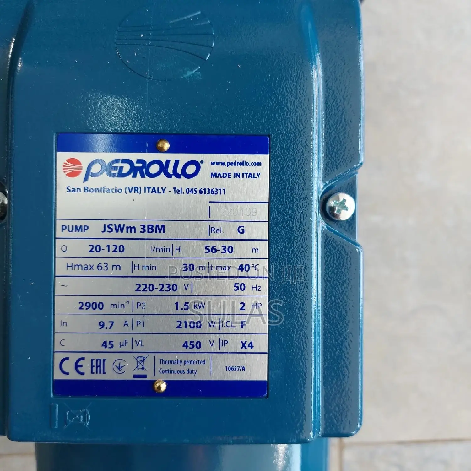 2HP Pedrollo Self Priming Pump