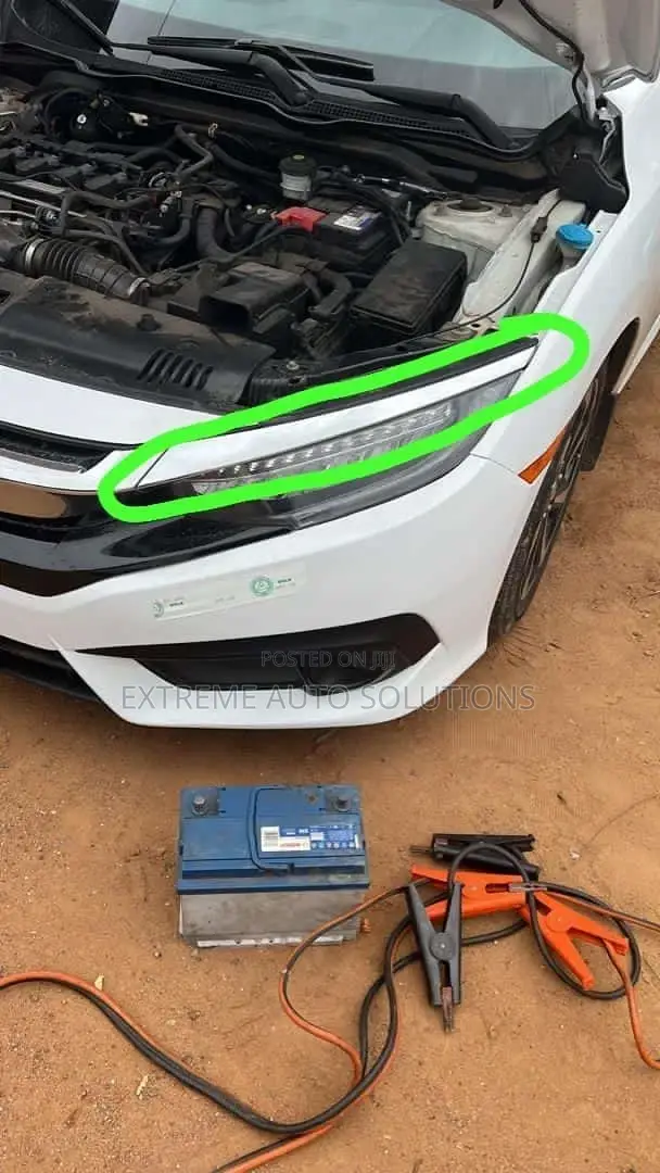 Honda Civic Headlights Shining