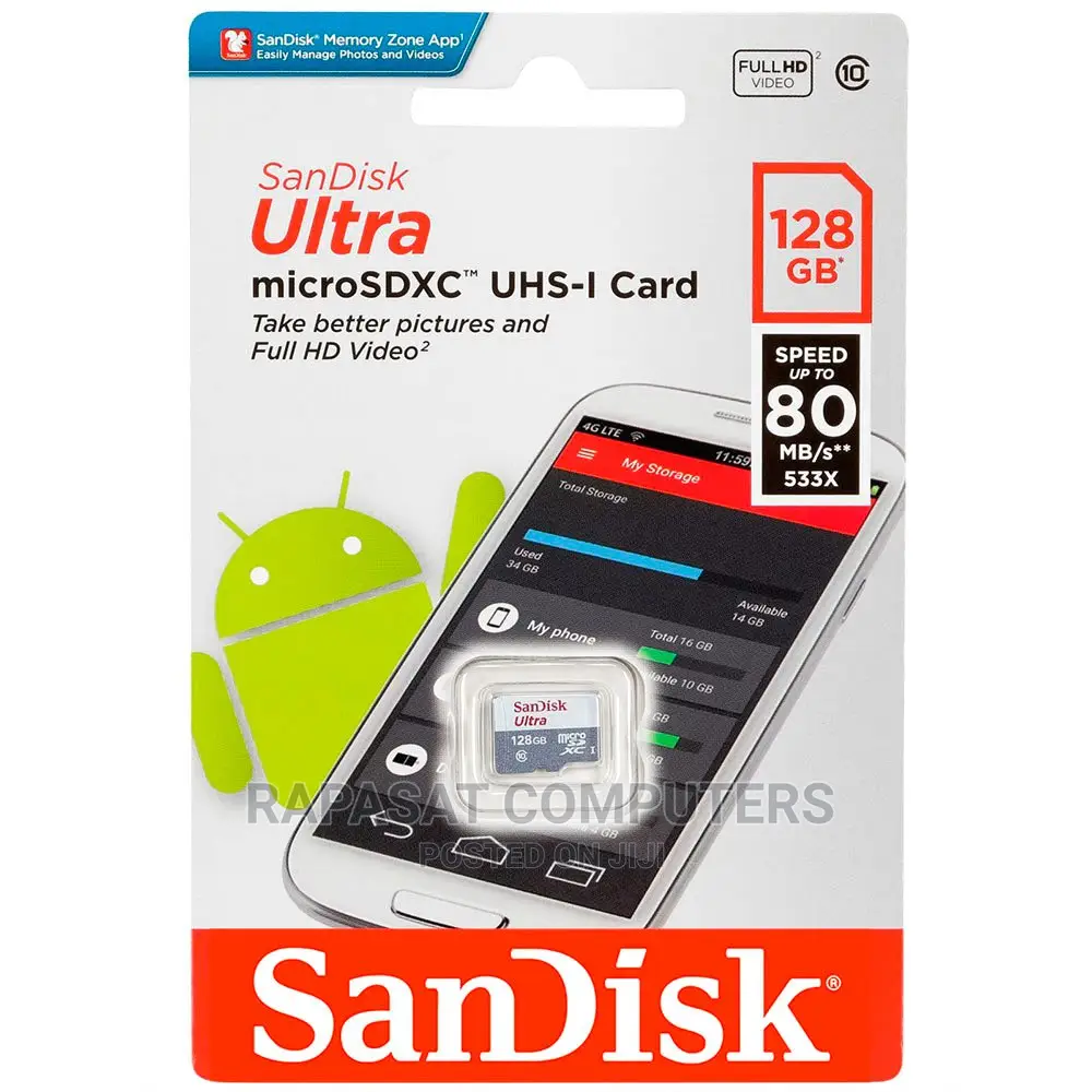 Sandisk Ultra Microsd 128GB Class 10 Memory Card