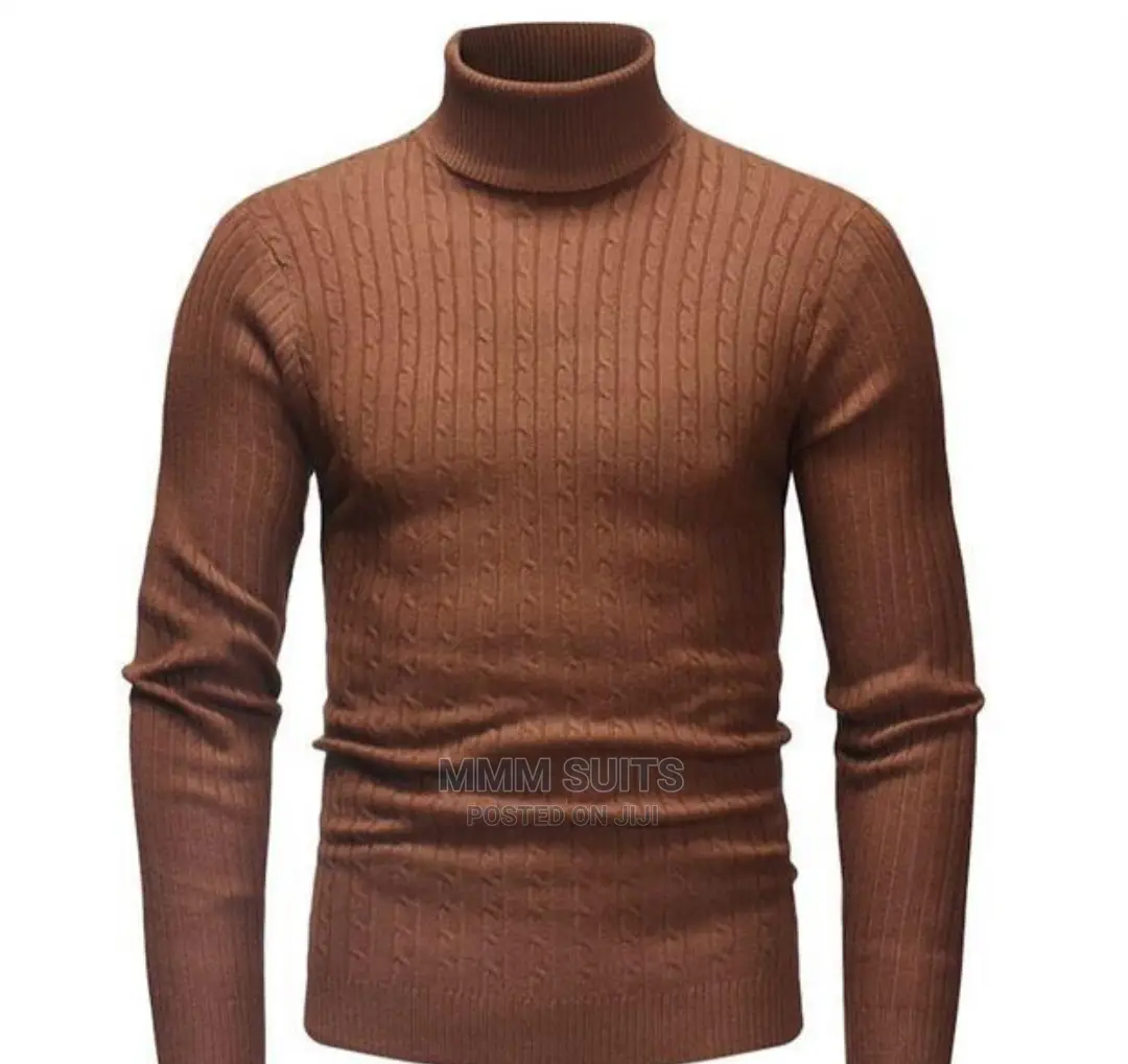 Quality Unisex Turtleneck Shirt in Brown