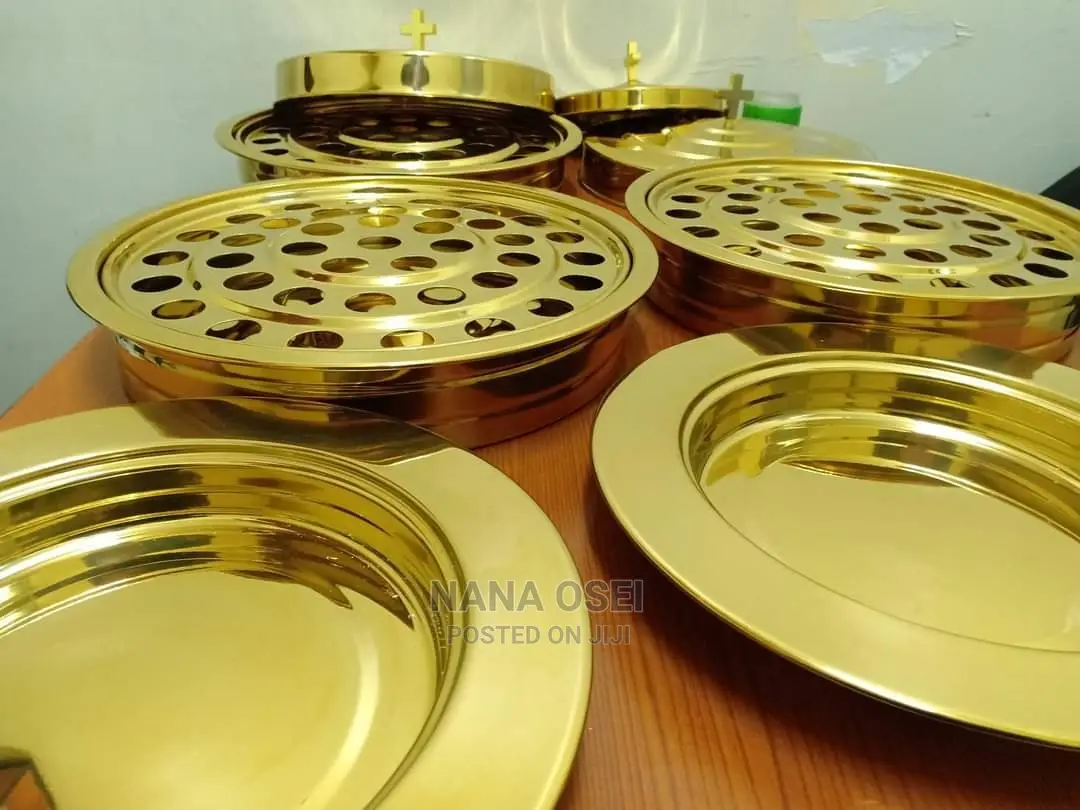 Golden Communion Tray Set