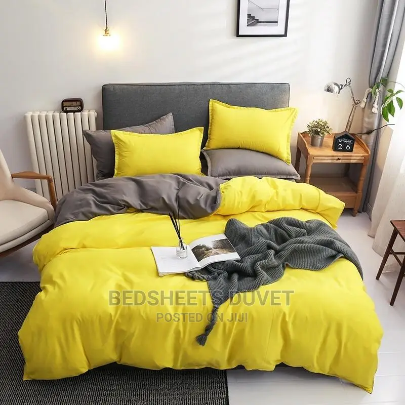 Yellow and Grey Duvet Set