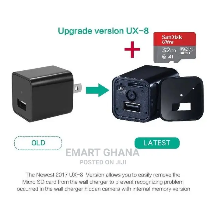 Usb Charger Spy Camera - Black