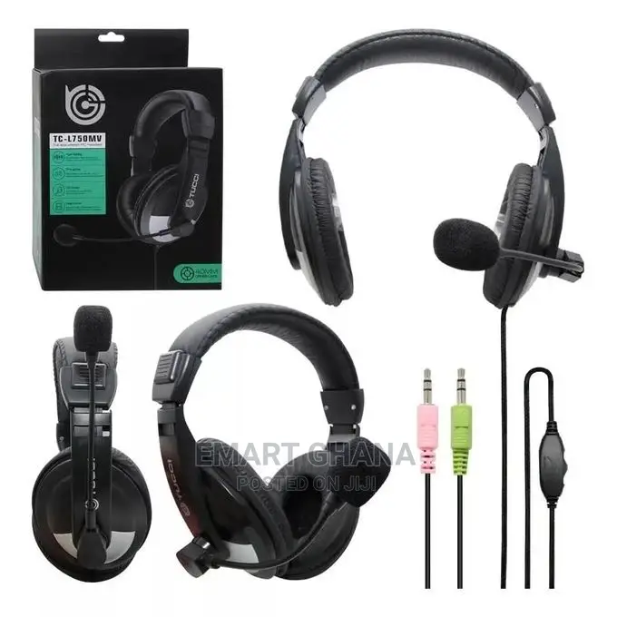 TC-L750MV Stereo PC Gaming Headset With Microphone - Black