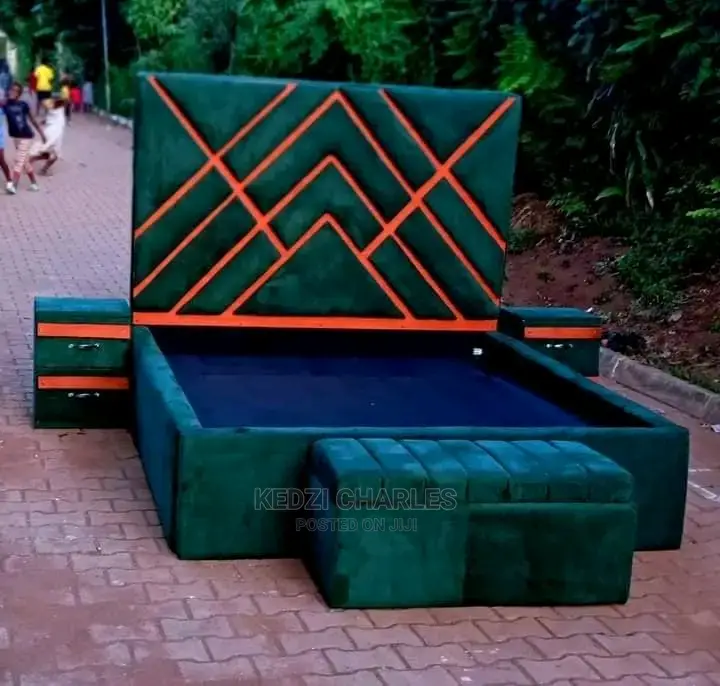 Queen Sizes and Ottoman and Side Drawer