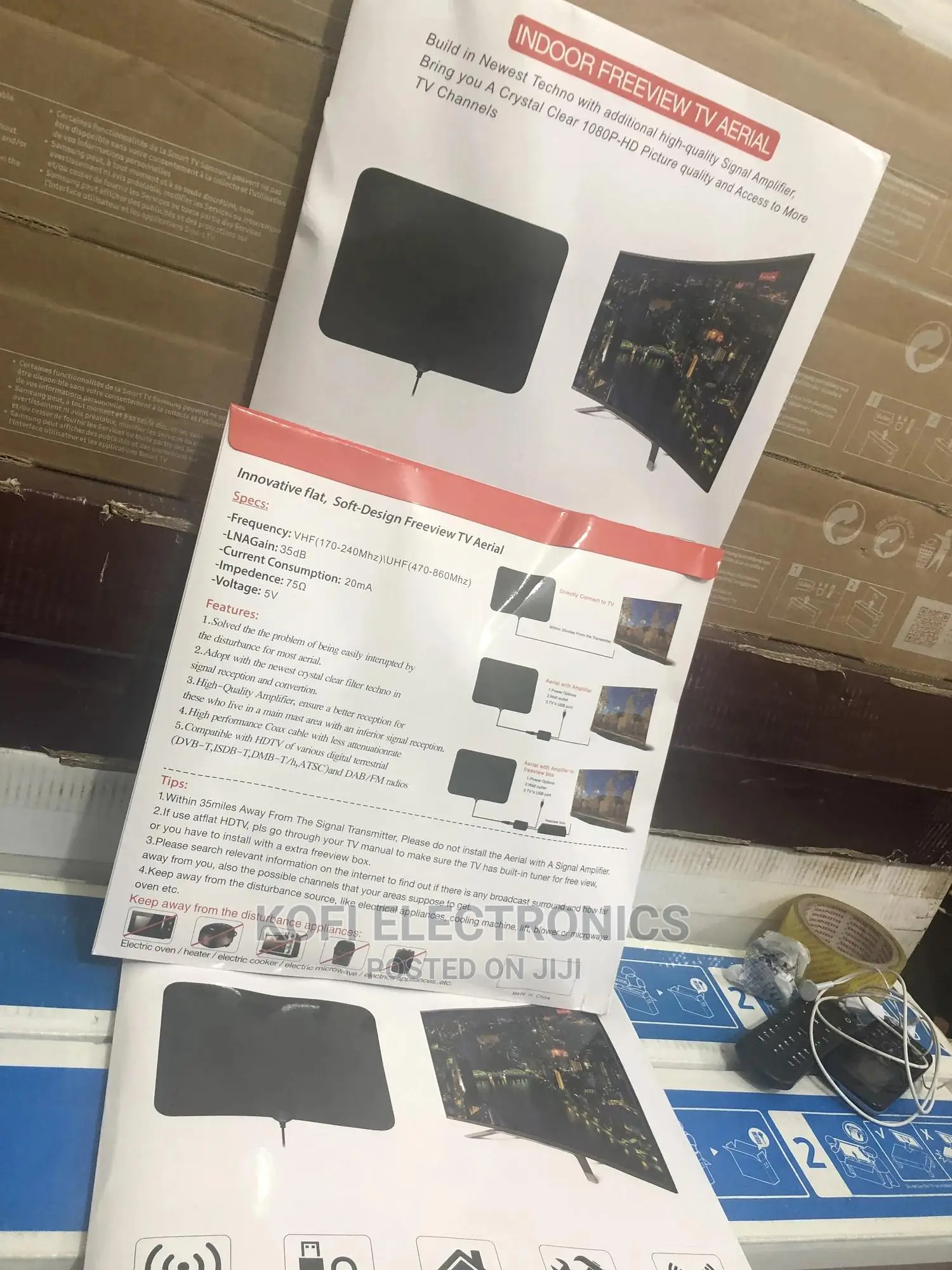 Crystal Clear Thin Flat Indoor Antenna
