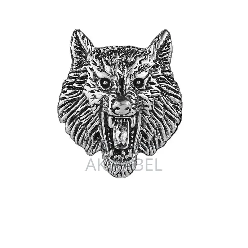 Elegant Wolf Lion Head Male Brooches