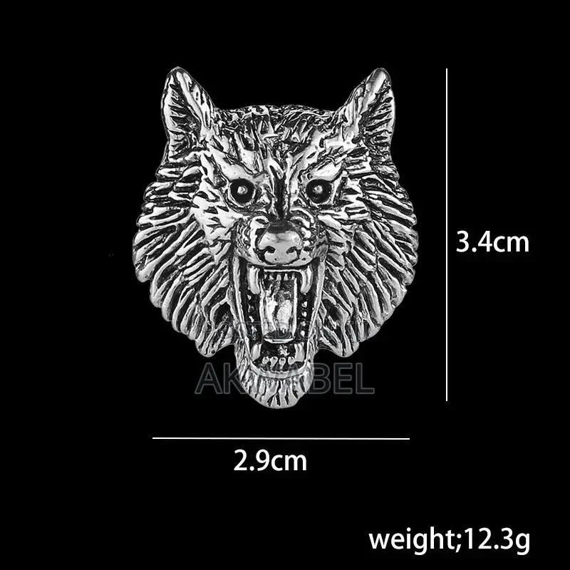 Elegant Wolf Lion Head Male Brooches