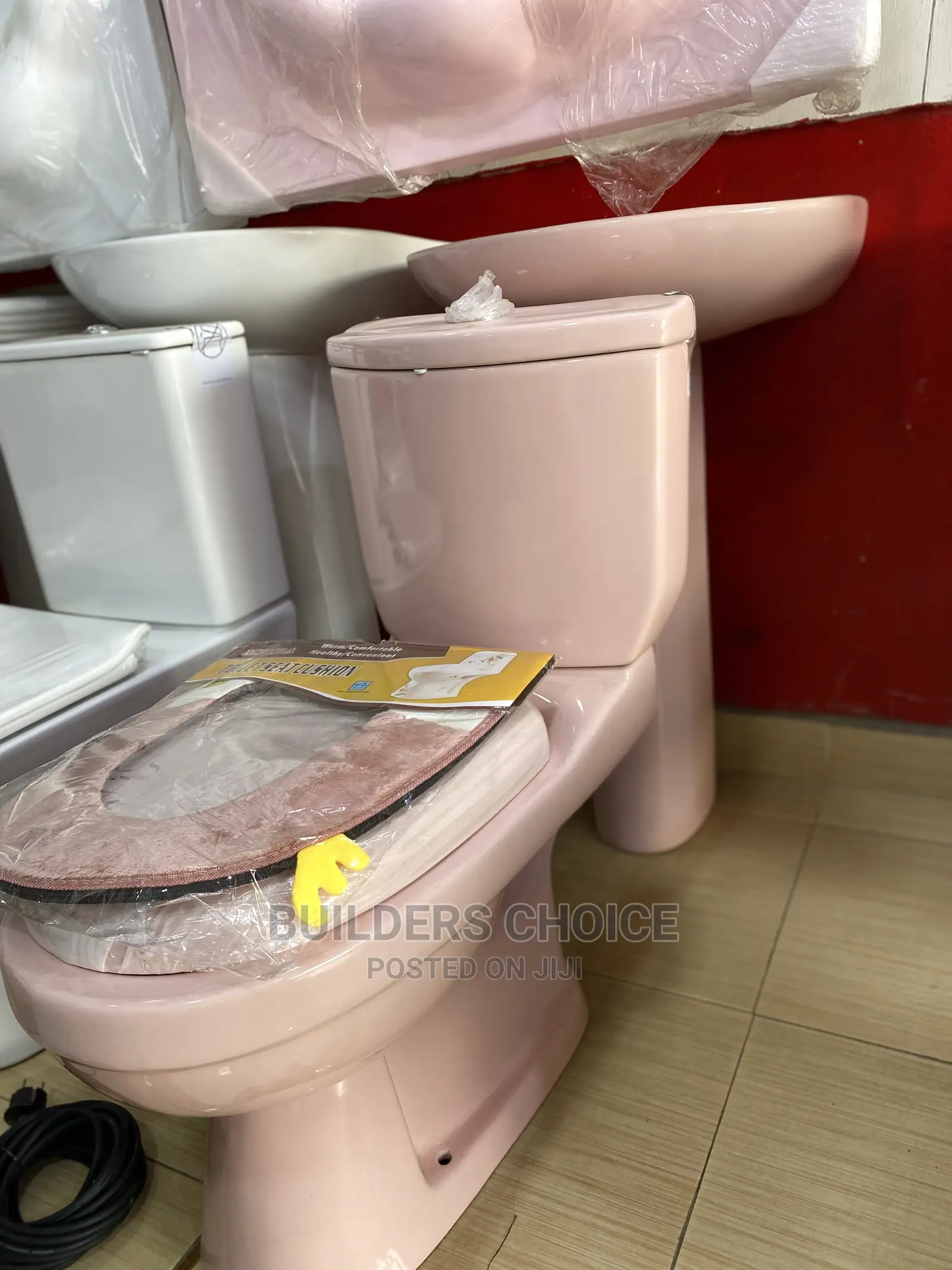 Colored Water Closet With Wash Basin (Pink)