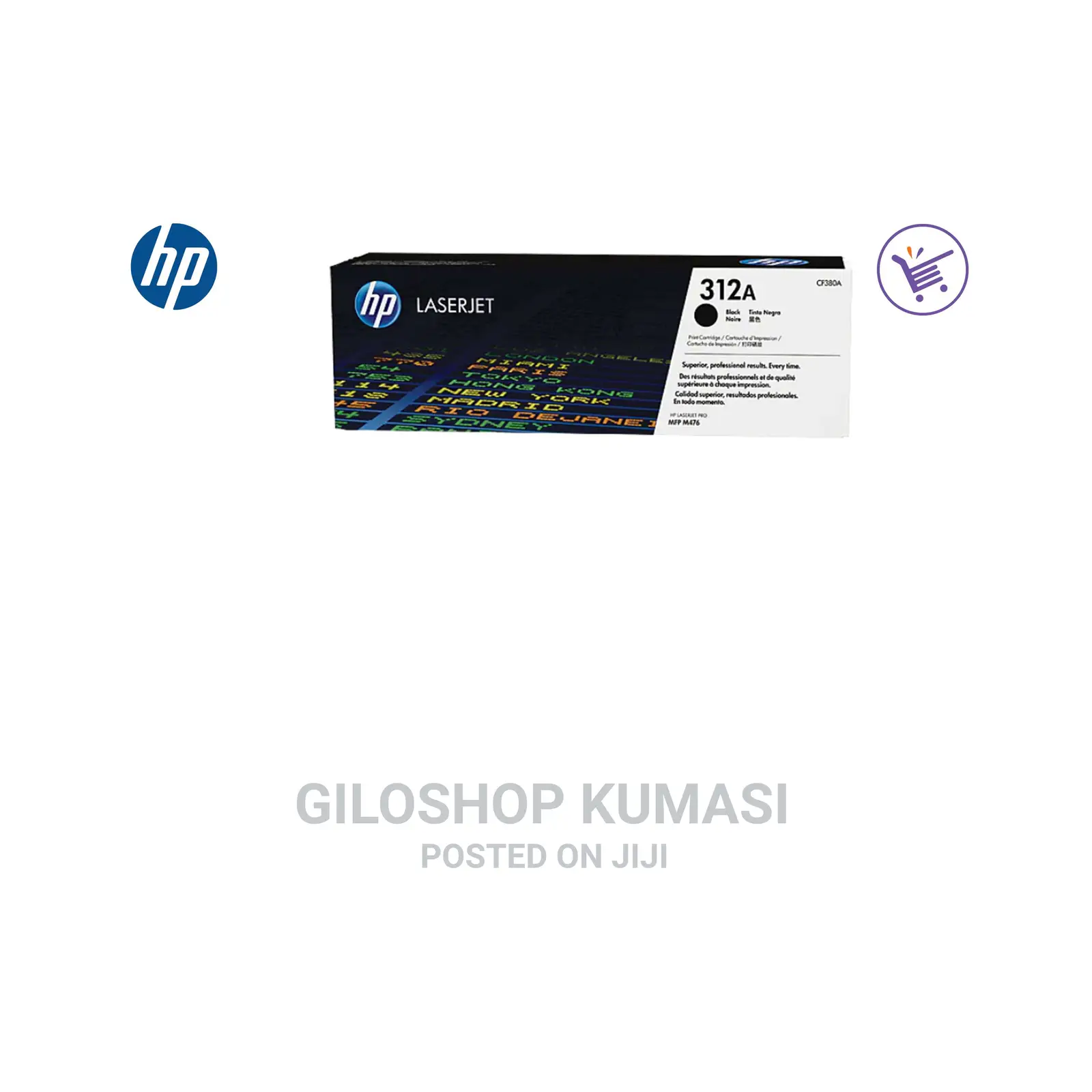 HP 312A Black Original Laserjet Toner Cartridge, CF380A