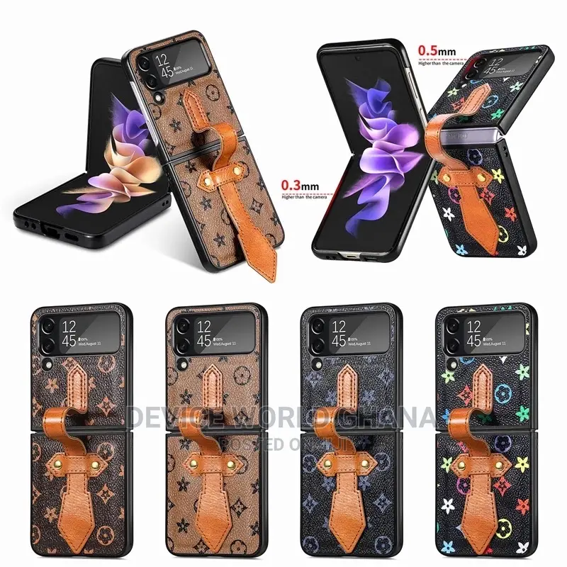 LV Leather Retro Case for Samsung Z Flip 4