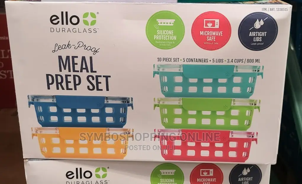 Ello Duraglass Leak-Proof Meal Prep Set 10 Piece Set