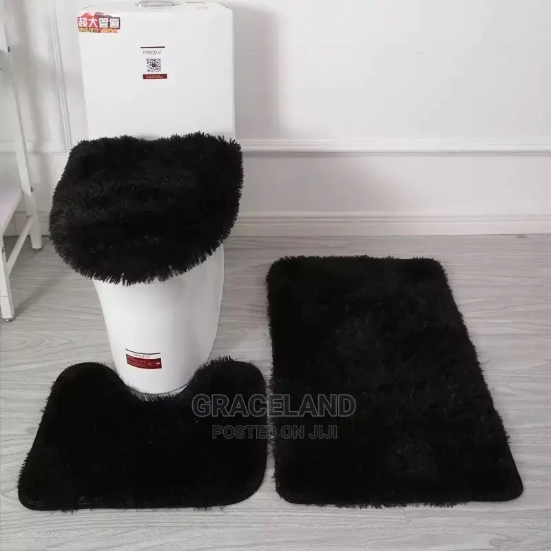 Set of 3 Bathroom Bath Mat Set Bathroom Rug Shower Carpets