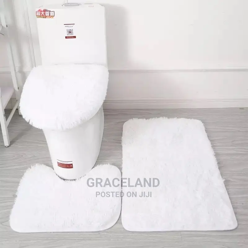 Set of 3 Bathroom Bath Mat Set Bathroom Rug Shower Carpets