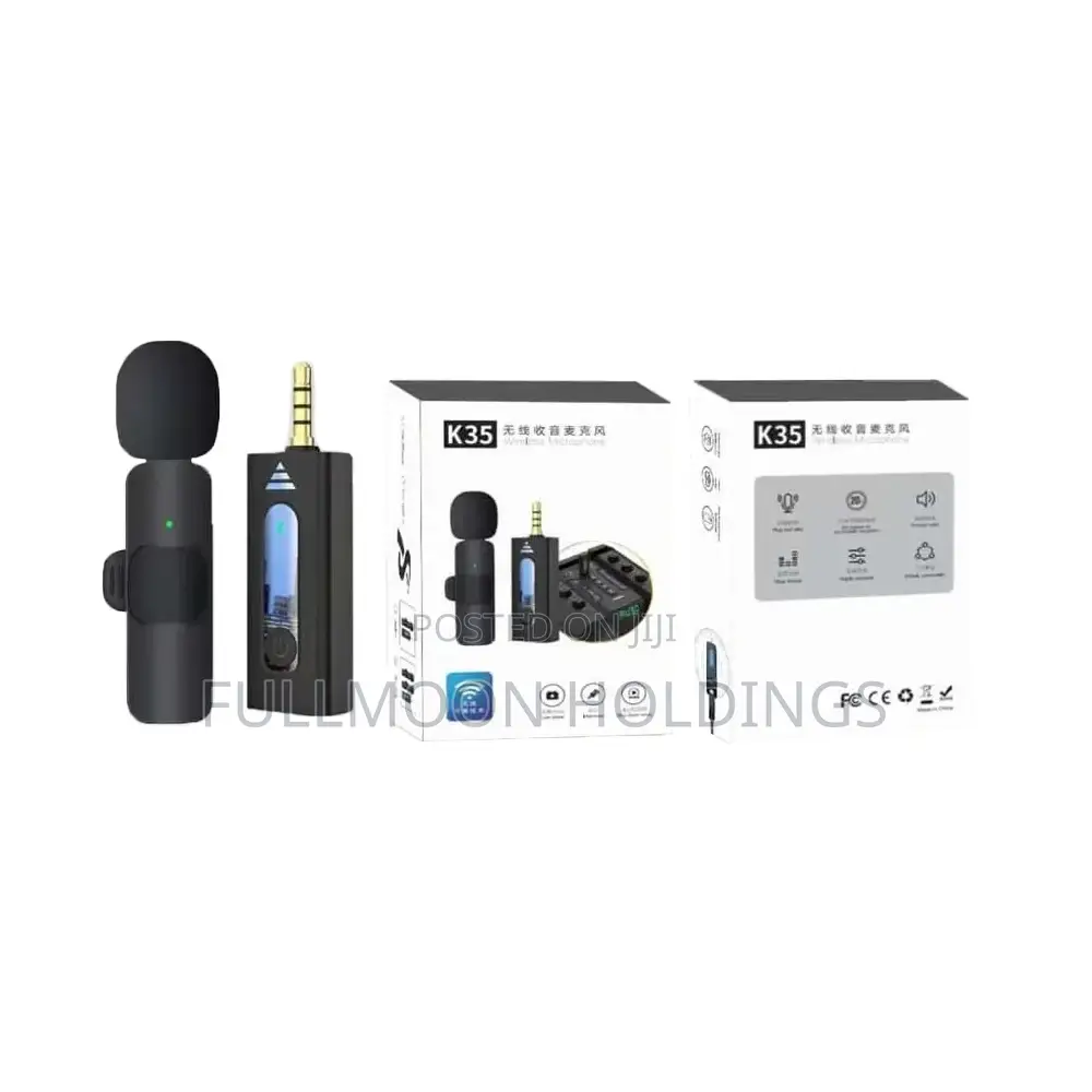 Wireless 3.5mm Lapel Condenser Mic for Camera, Smartphone,