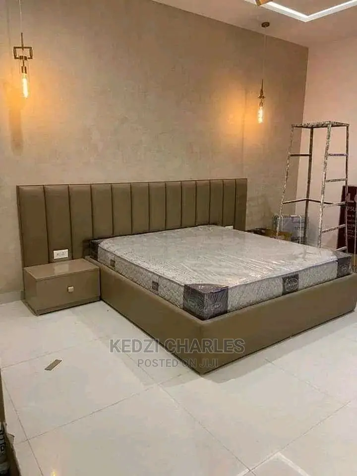 King Size Bed Frame With Mattress and Two Side Draw