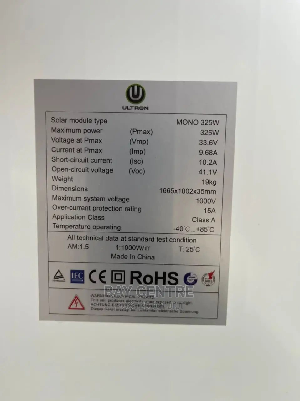 325watts MONOCRYSTALLINE Solar Panel