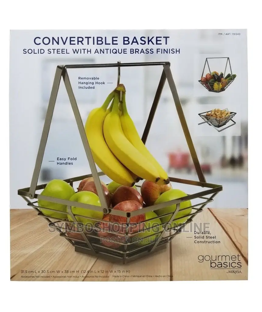 Gourmet Basic Convertible Basket Antique Brass Finish