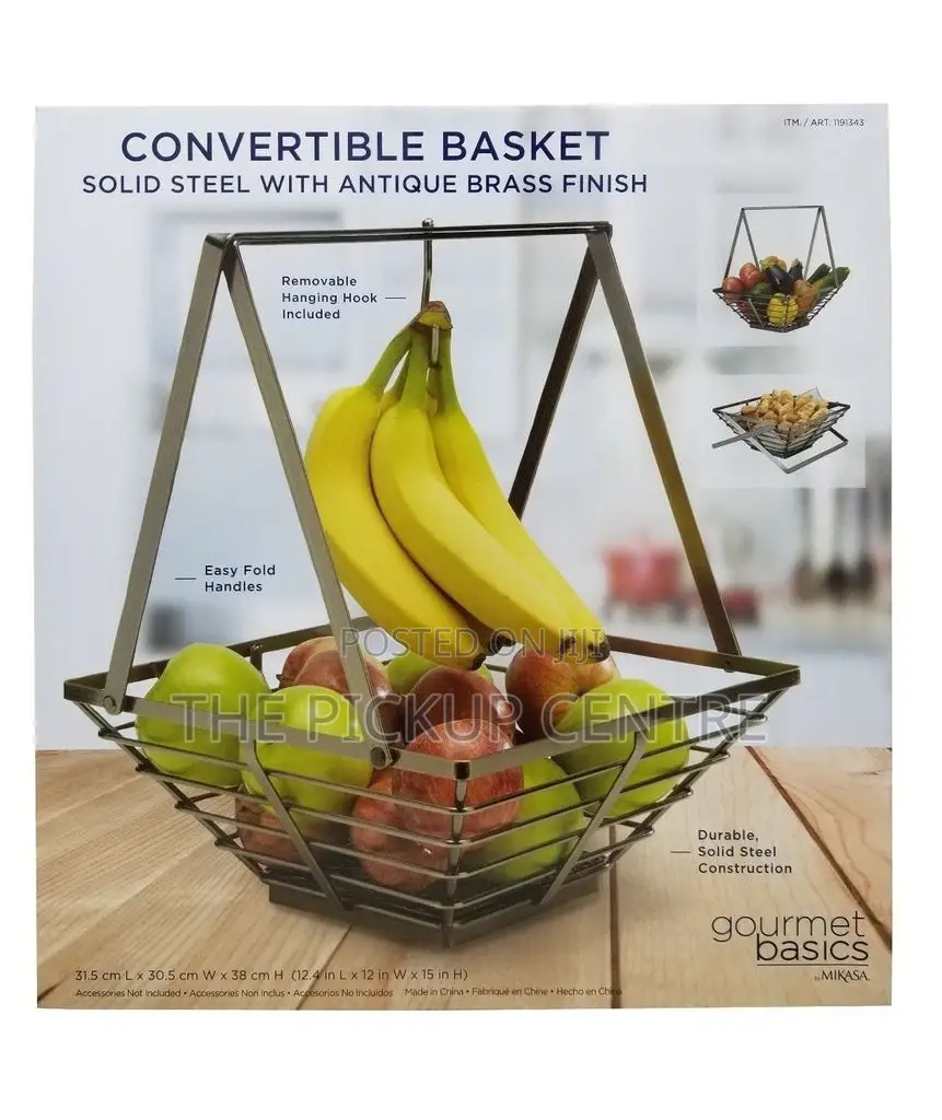 Gourmet Basic Convertible Basket Antique Brass Finish