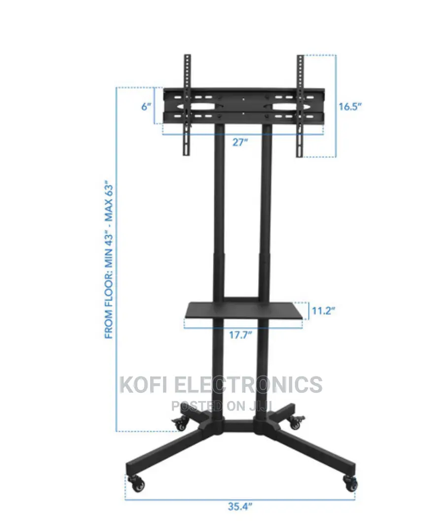 Mount With Wheels- Most Flat Displays From 32 to 65"